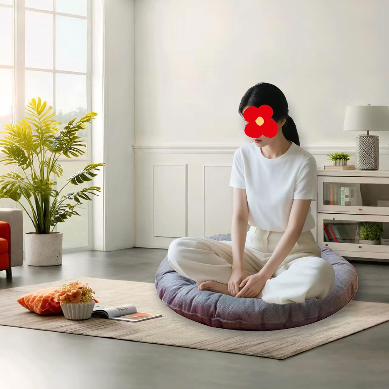 Large Linen Floor Cushions - Image 2