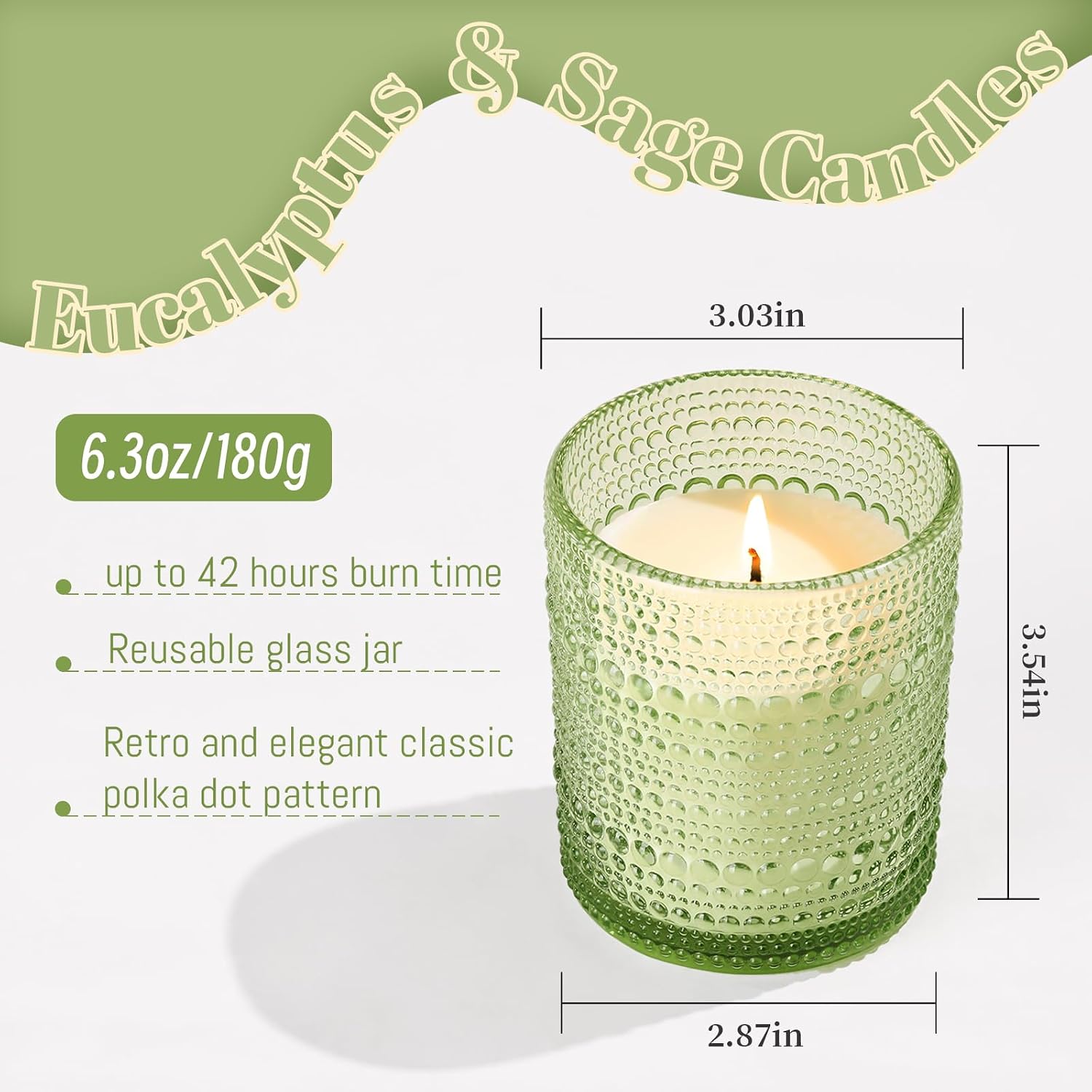 Eucalyptus & Sage Soy Scented Candles - Image 2